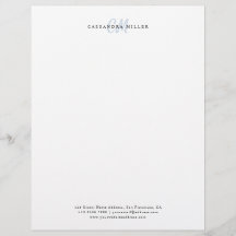 Light Blue Two Letter Initial Monogram Name Office