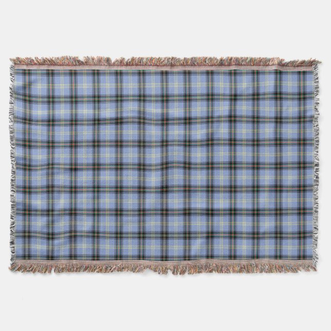 Light Blue und Black Bell Clan Scottish Kariert Decke (Vorderseite)