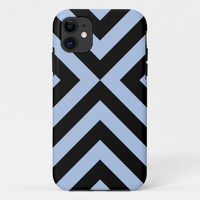 Light Blue und Black Chevrons Case-Mate iPhone Hülle (Rückseite)