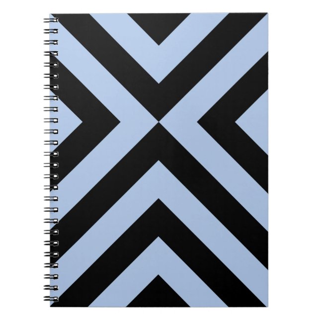 Light Blue und Black Chevrons Notizblock (Vorderseite)