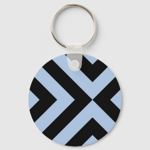 Light Blue und Black Chevrons Schlüsselanhänger