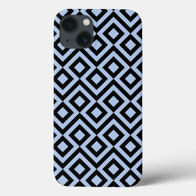 Light Blue und Black Meander Case-Mate iPhone Hülle (Rückseite)