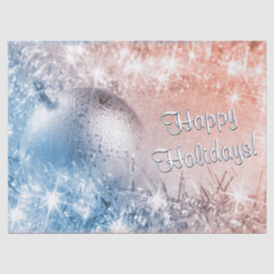 Light Blue und Coral Weihnachten Seidenpapier