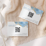 Light Blue und Gold Agate Bat Mitzvah QR Code RSVP Karte<br><div class="desc">Dieses schicke Design präsentiert eine Palette hellblauer Farbtöne,  gepaart mit glänzenden Details,  die eine Touch Luxus für Ihre Veranstaltung bringen. Verwenden Sie den QR-Codegenerator,  um Ihre Website einfach zu diesem Element hinzuzufügen.</div>