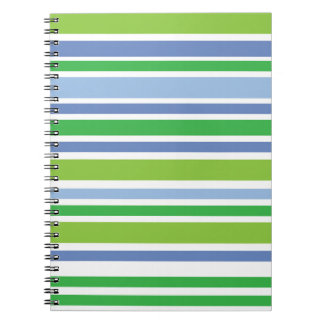 Light Blue und Green Stripe Spiral Notebook Notizblock