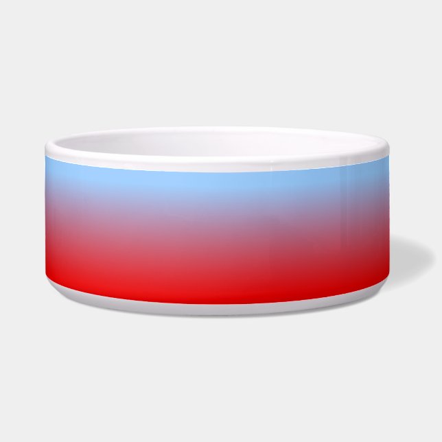 Light Blue und Red Ombre Napf (Vorderseite)