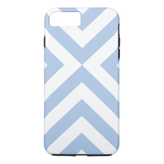 Light Blue und White Chevrons iPhone 8/7 Plus Case (Rückseite)