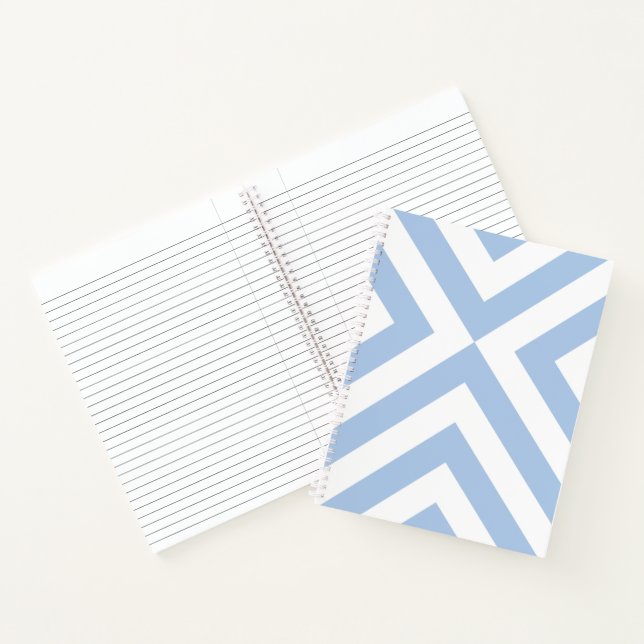 Light Blue und White Chevrons Notebook Notizbuch (Innenseite)