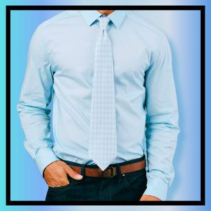 Light Blue und White Gingham Karo Krawatte