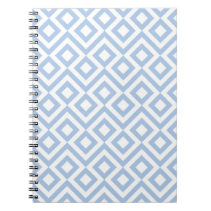 Light Blue und White Meander Notizblock