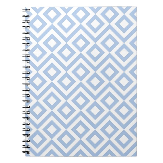 Light Blue und White Meander Notizblock (Vorderseite)