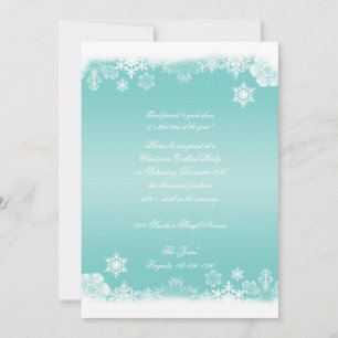 Light Blue und White Snowflake Weihnachts-Party Einladung