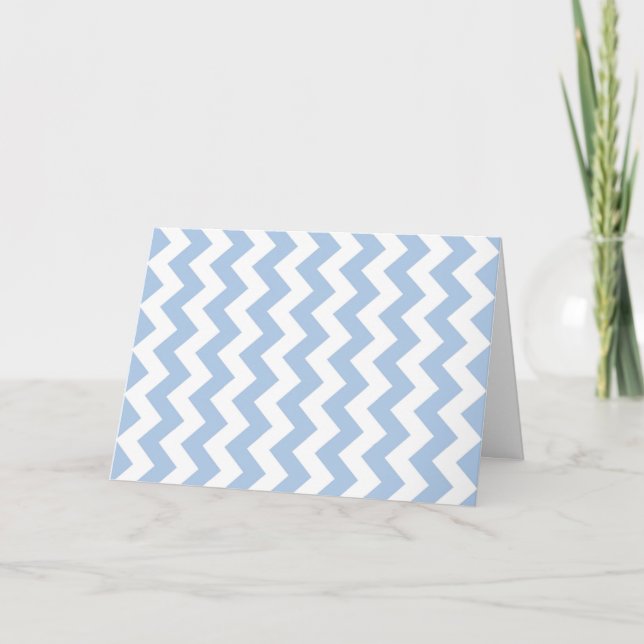 Light Blue und White Zigzag Karte (Vorderseite)