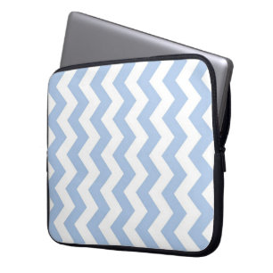 Light Blue und White Zigzag Laptopschutzhülle