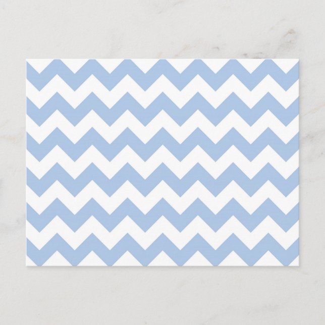 Light Blue und White Zigzag Postkarte (Vorderseite)