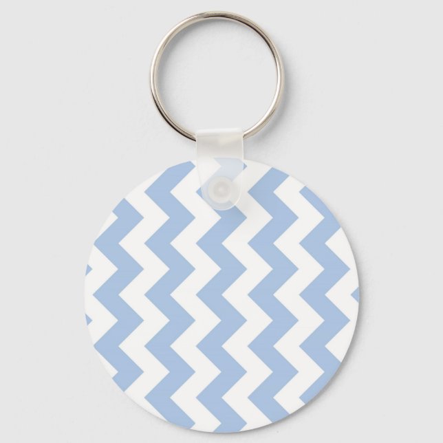 Light Blue und White Zigzag Schlüsselanhänger (Vorderseite)