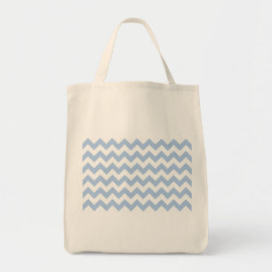 Light Blue und White Zigzag Tragetasche
