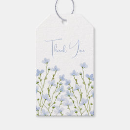 Light Blue Watercolor Wildblume Geschenkanhänger