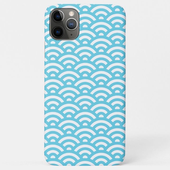 Light Blue Wave Muster Print Case-Mate iPhone Hülle (Rückseite)