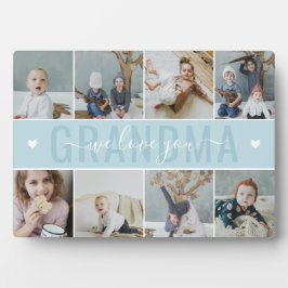 Light Blue We Liebe You Oma Foto Collage Fotoplatte