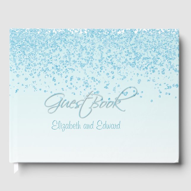Light Blue Wedding Guest Book Gästebuch (Vorderseite)