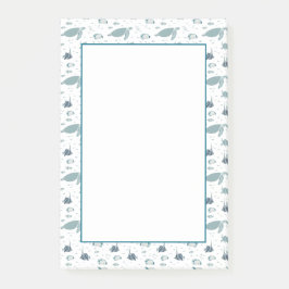 Light Blue White Sea Turtle Meereswelt Print Post-it Klebezettel