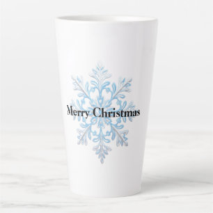 Light Blue White Snowflakes Weihnachten Milchtasse