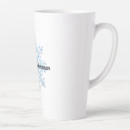 Light Blue White Snowflakes Weihnachten Milchtasse