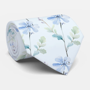Light Blue Wildblumen Neck Tie Krawatte