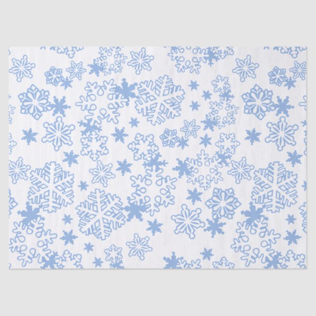 Light Blue Winter Snowflake Muster Seidenpapier (Vorderseite)