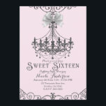Light Blush Pink Silver White Bow Sweet 16 Sechzeh Einladung<br><div class="desc">Anpassen für jedes Ereignis</div>