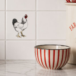 Light Brahma Rooster - Elegantes Vintages Huhn Fliese
