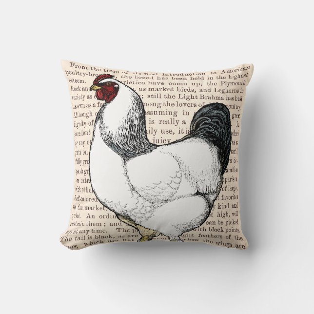 Light Brahma Rooster Vintag Country Classic Kissen (Vorderseite)
