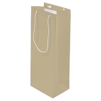 Light Brown - Beige - Tan Solid Color Trends Geschenktüte Für Weinflaschen