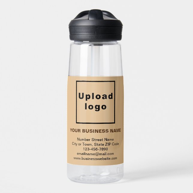 Light Brown Business Brand on 25 oz Water Flasche (Vorne)