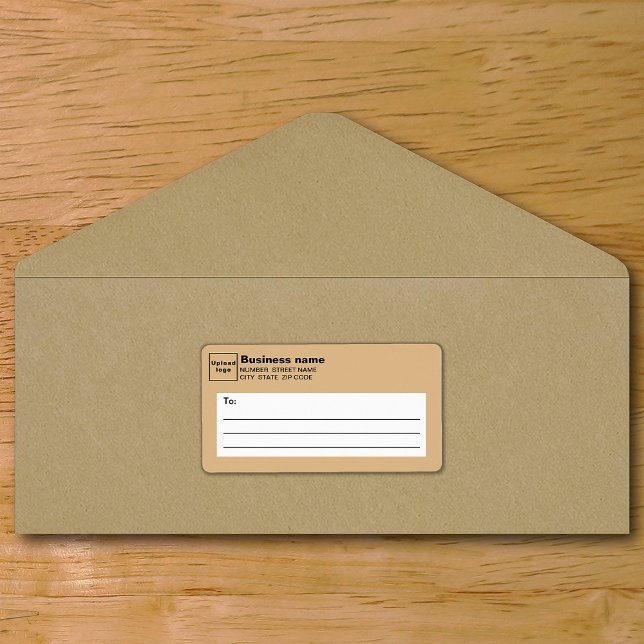Light Brown Business Shipping Label (Light brown business shipping label on envelope)