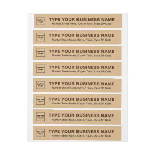Light Brown Business Wrap rund um das Adressetiket Rundum-Adressaufkleber