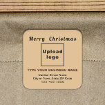 Light Brown Christmas Business Square Sticker<br><div class="desc">Frohe Weihnachten! Einer der bekanntesten Feiertage des Jahres. Es ist auch eine der besten Jahreszeiten für Werbung für Ihr Unternehmen. Quadrat Form Aufkleber mit Fröhlichen Weihnachtsgrüßen, Ihrem Firmennamen und anderen Informationen über Ihr Unternehmen. Sie können es als Zubehör für Ihr Produktverpackungsmaterial verwenden, um Ihren Produktnamen zu fördern. Sie können es...</div>