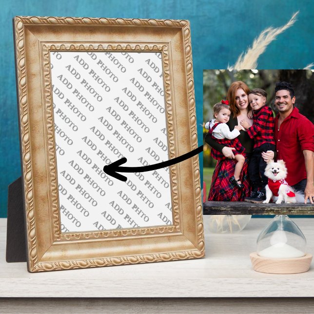 Light Brown Friendship Wood Frame Pic Photo Plaque Fotoplatte (Light Brown Friendship Wood Frame Pic Photo Plaque)