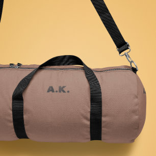 Light Brown Modern Black Monogram Duffle Bag