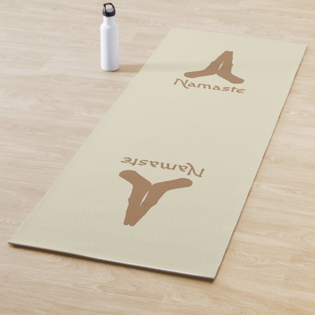 Light Brown on Natural Namaste Mudra Hands Yogamatte (Beispiel)