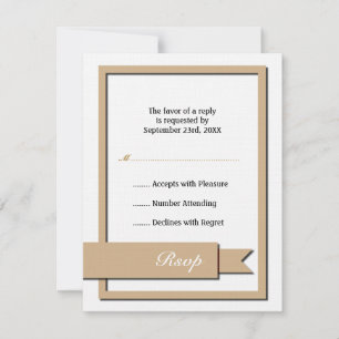 Light Brown Ribbon UAwg RSVP Karte
