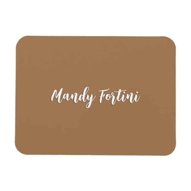 Light Brown Schlicht Elegante Minimalistische Kall Magnet (Horizontal)