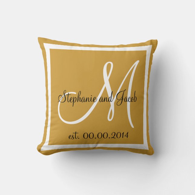 Light Brown Tan Wedding Keepake Kopfkissen Kissen (Vorderseite)