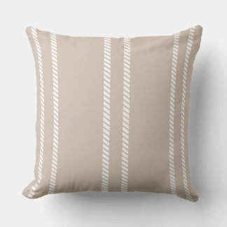 Light Brown with Stripes Throw Pillow Kissen