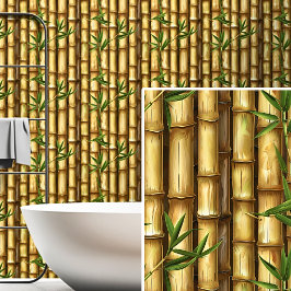 Light Brown Yellow Gold Bamboo Wall Zaun Tapete