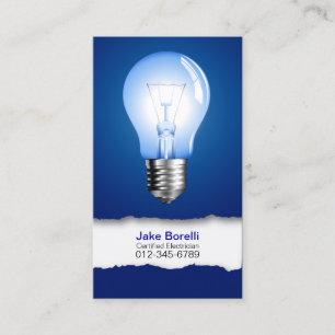 Light Bulb Blue Business Card Visitenkarte