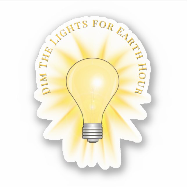Light Bulb Dim The Lights Earth Hour  Aufkleber (Vorderseite)