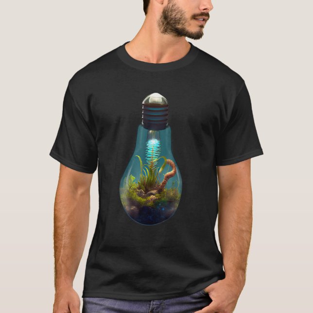 Light Bulb Terrarium für einen Aktivist des Klimaw T-Shirt (Vorderseite)