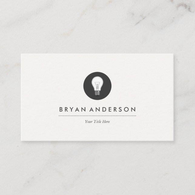 Light Bulle Logo Electrical Business Card Visitenkarte (Vorderseite)
